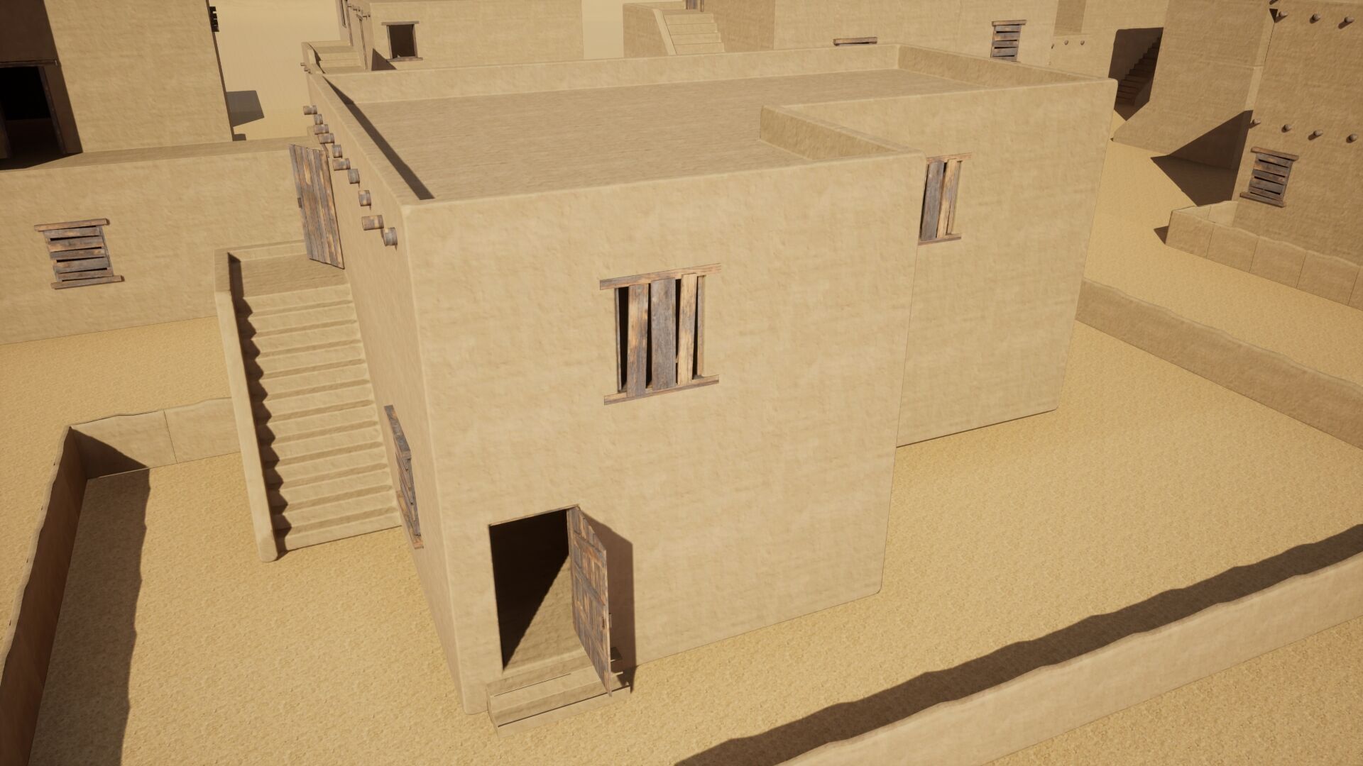 Ancient desert house Low-poly 3D model_3