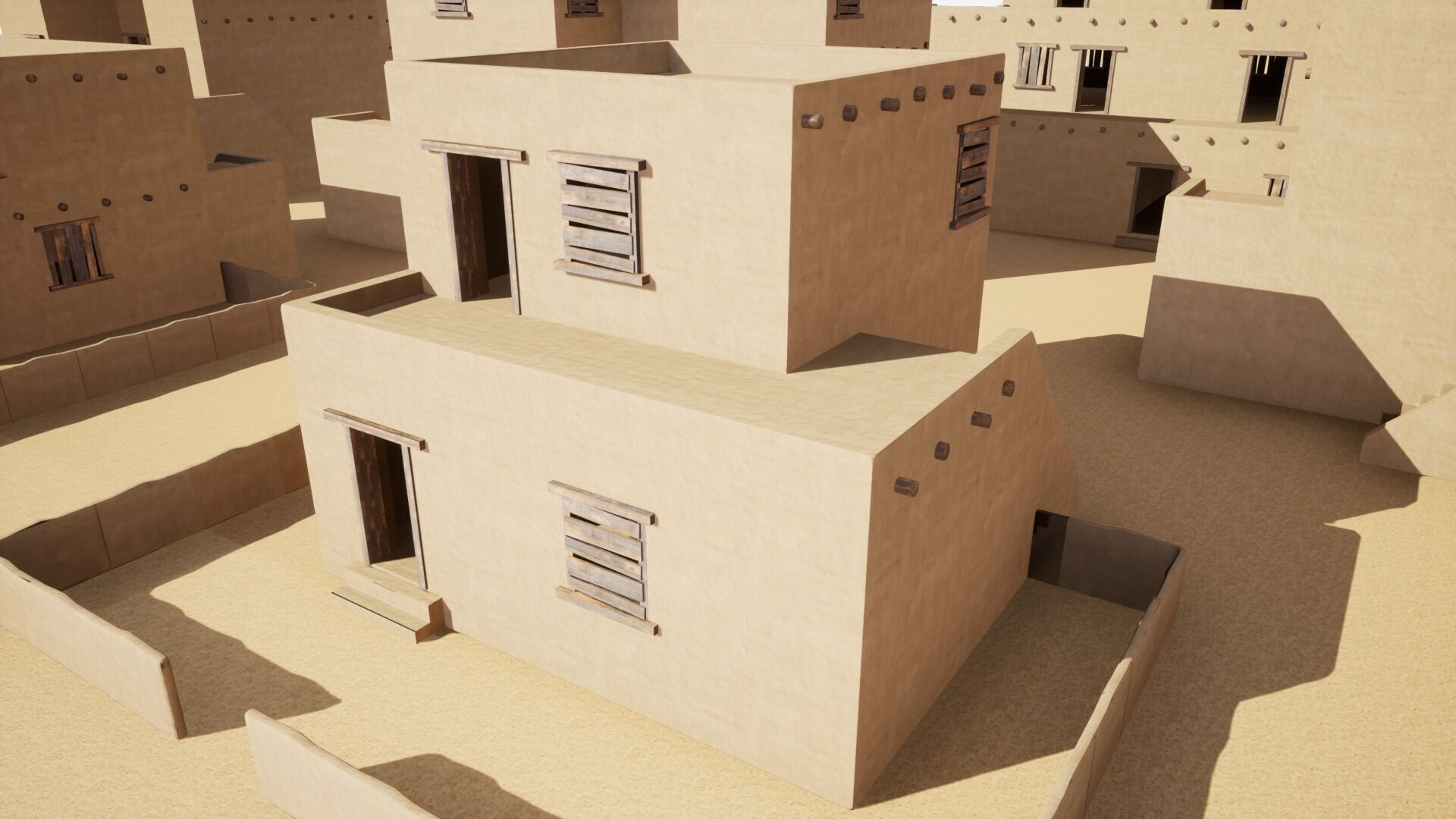 Ancient desert house Low-poly 3D model_4