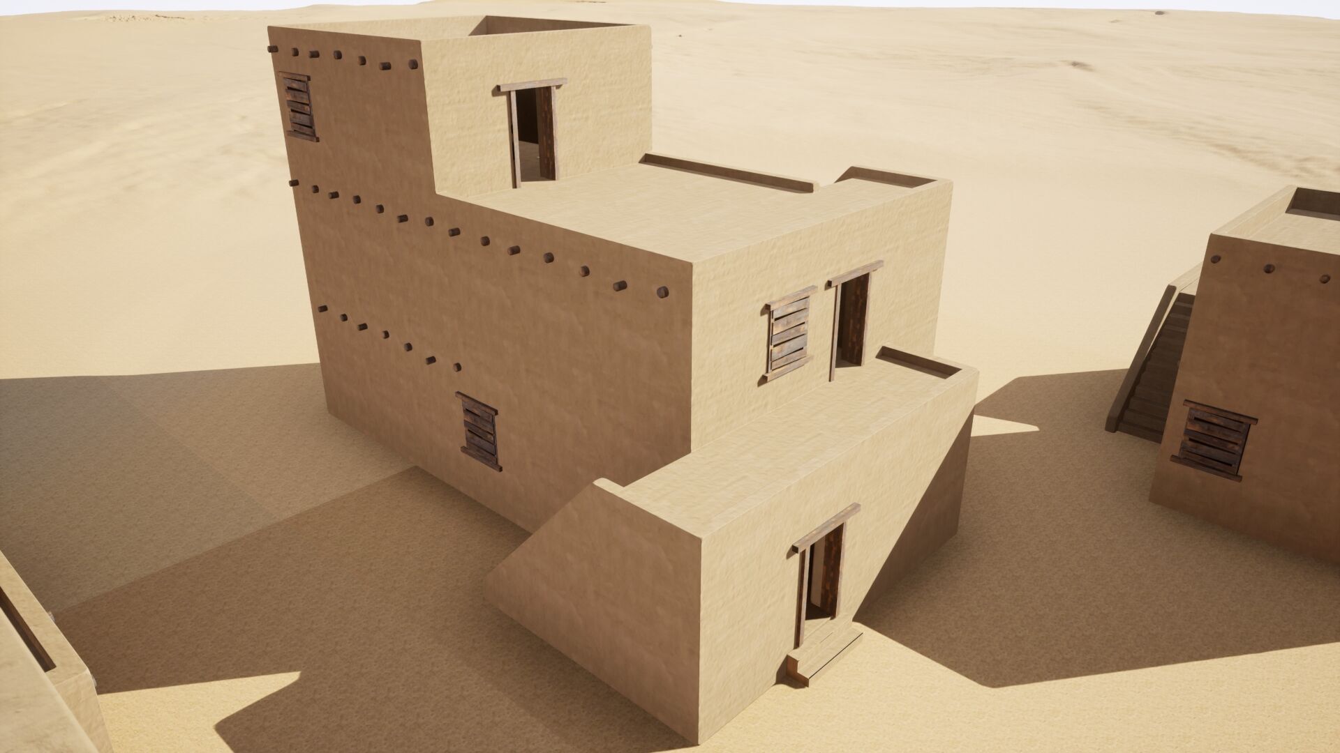 Ancient desert house Low-poly 3D model_6