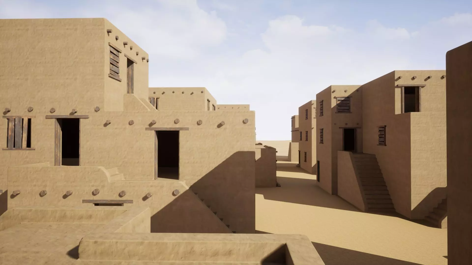 Ancient desert house Low-poly 3D model_0