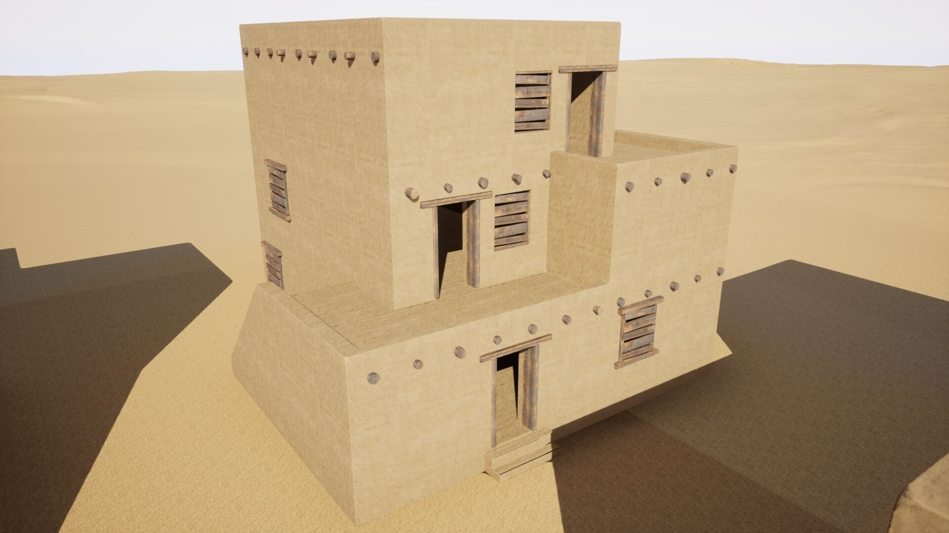 Ancient desert house Low-poly 3D model_14