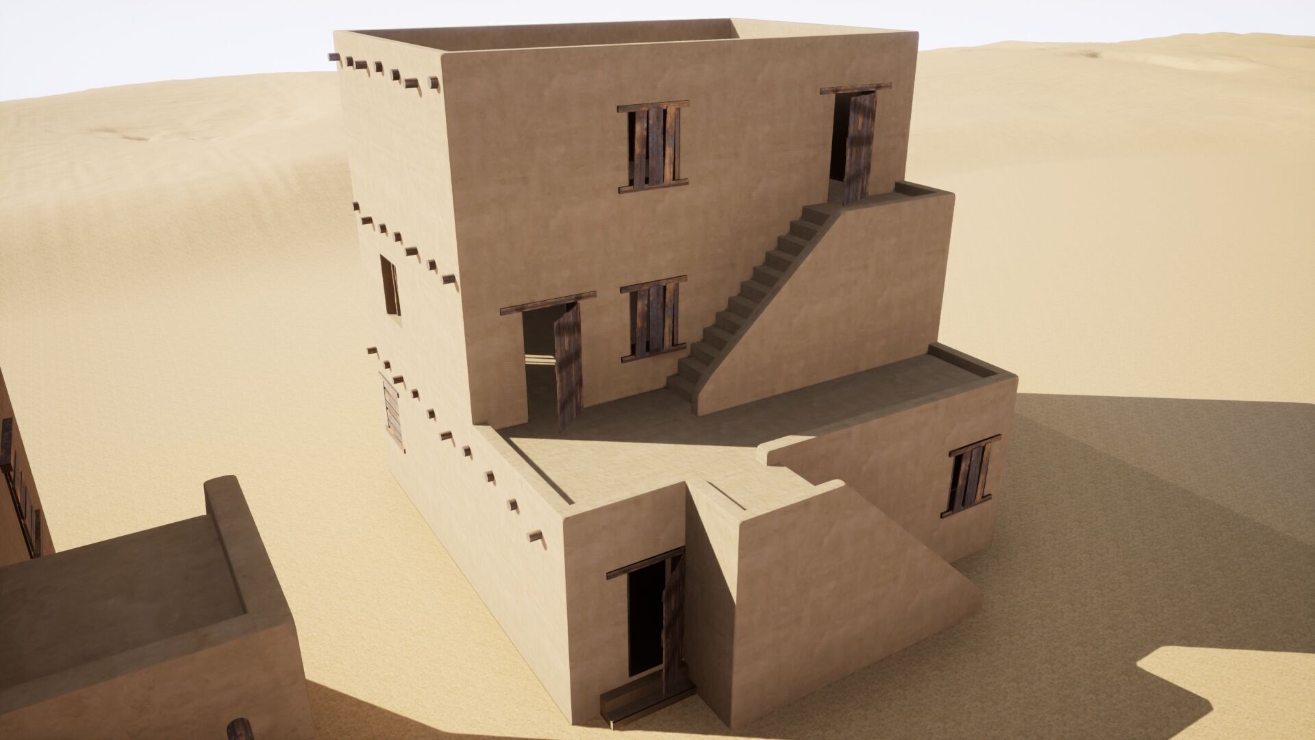Ancient desert house Low-poly 3D model_10