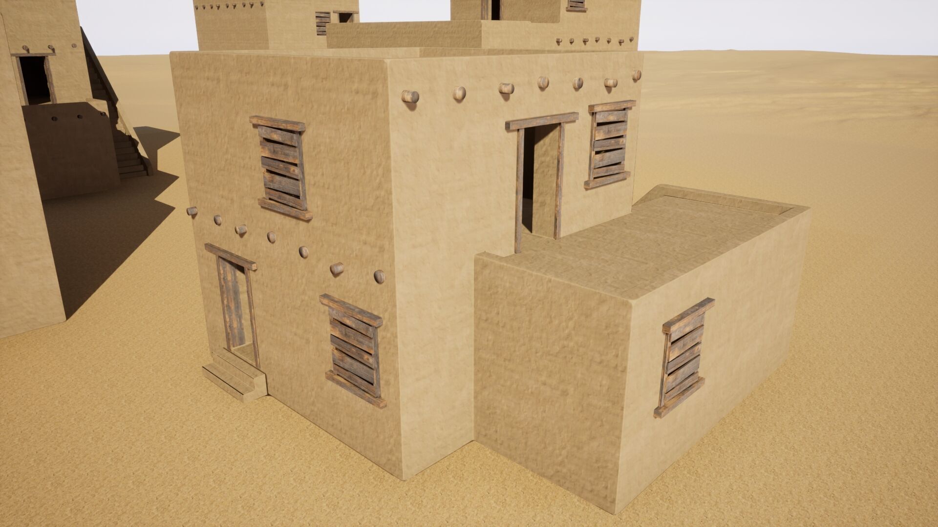 Ancient desert house Low-poly 3D model_5