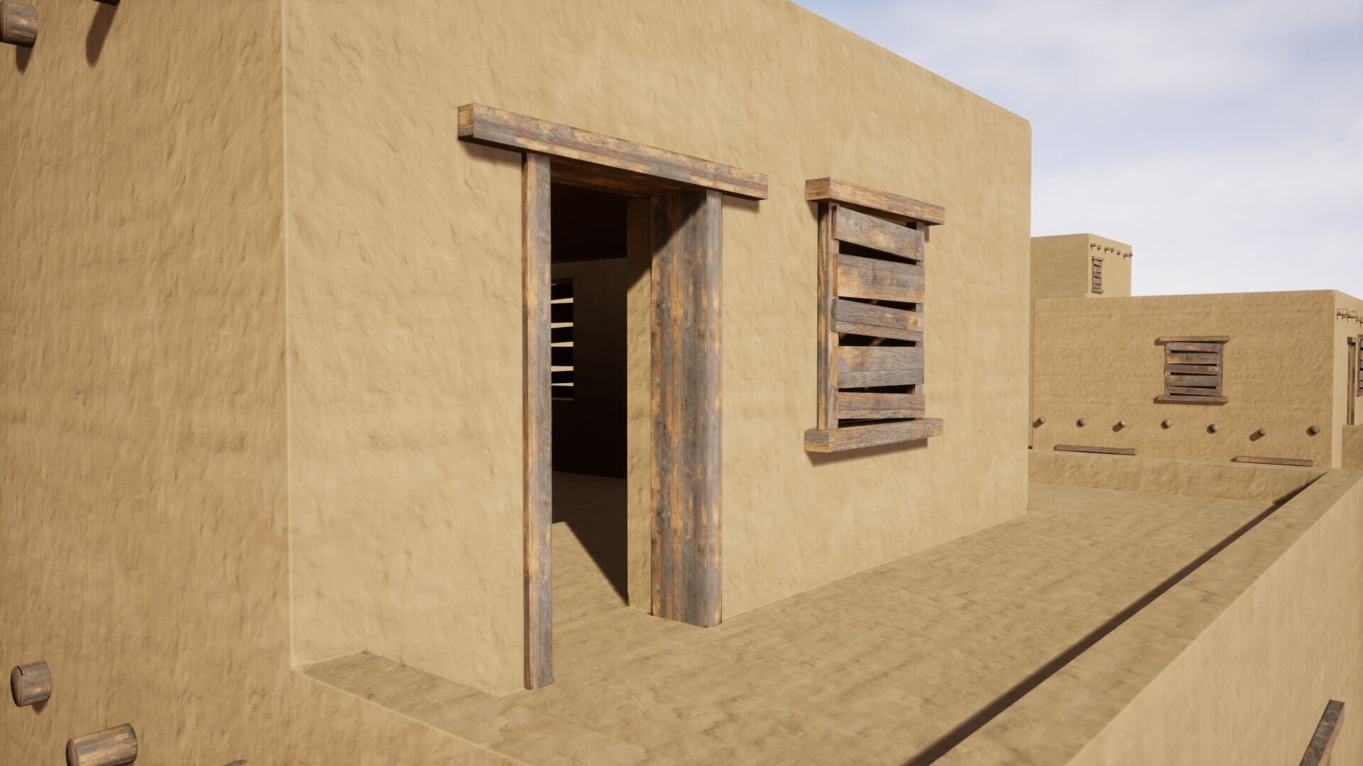Ancient desert house Low-poly 3D model_18