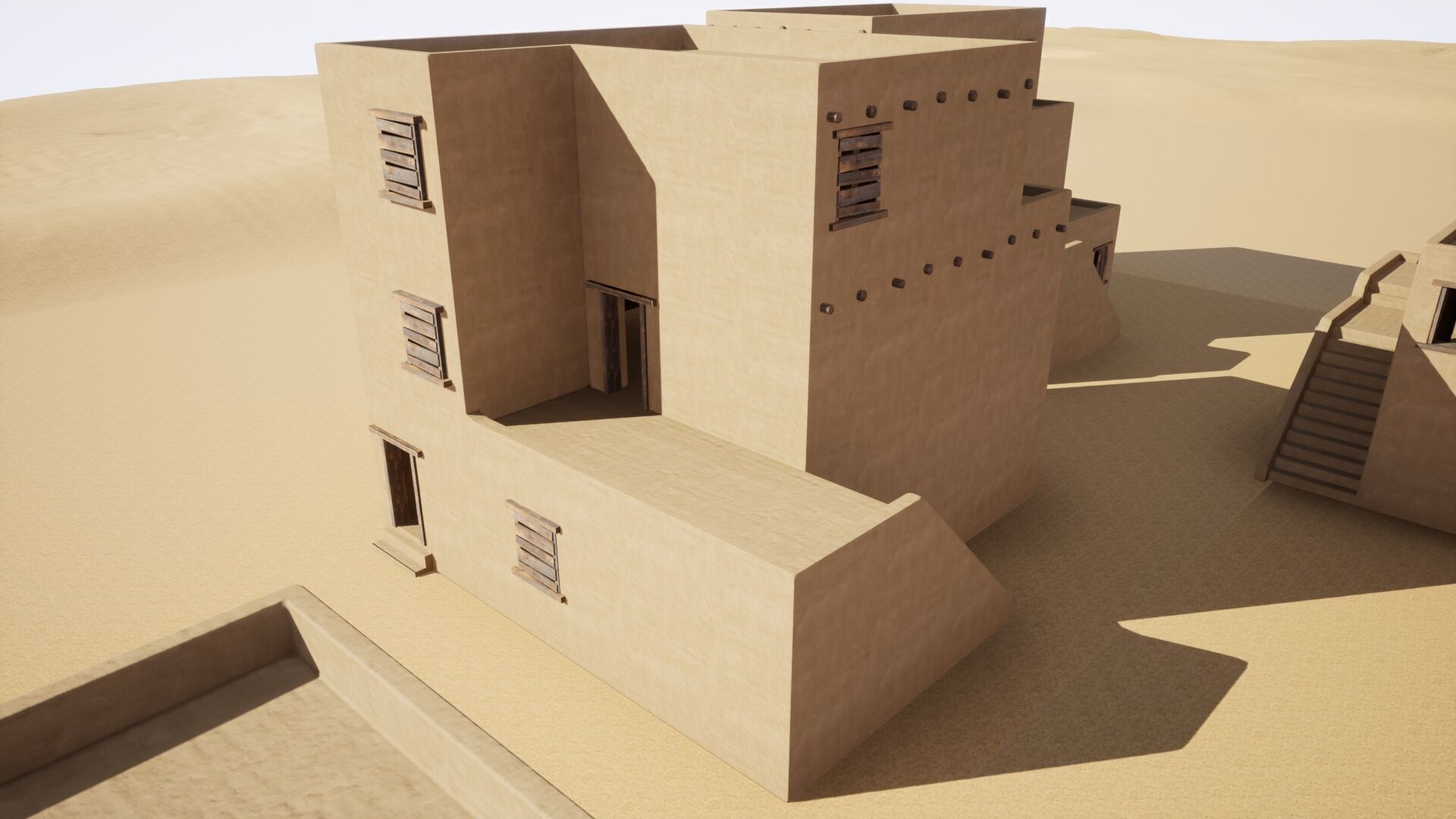 Ancient desert house Low-poly 3D model_9