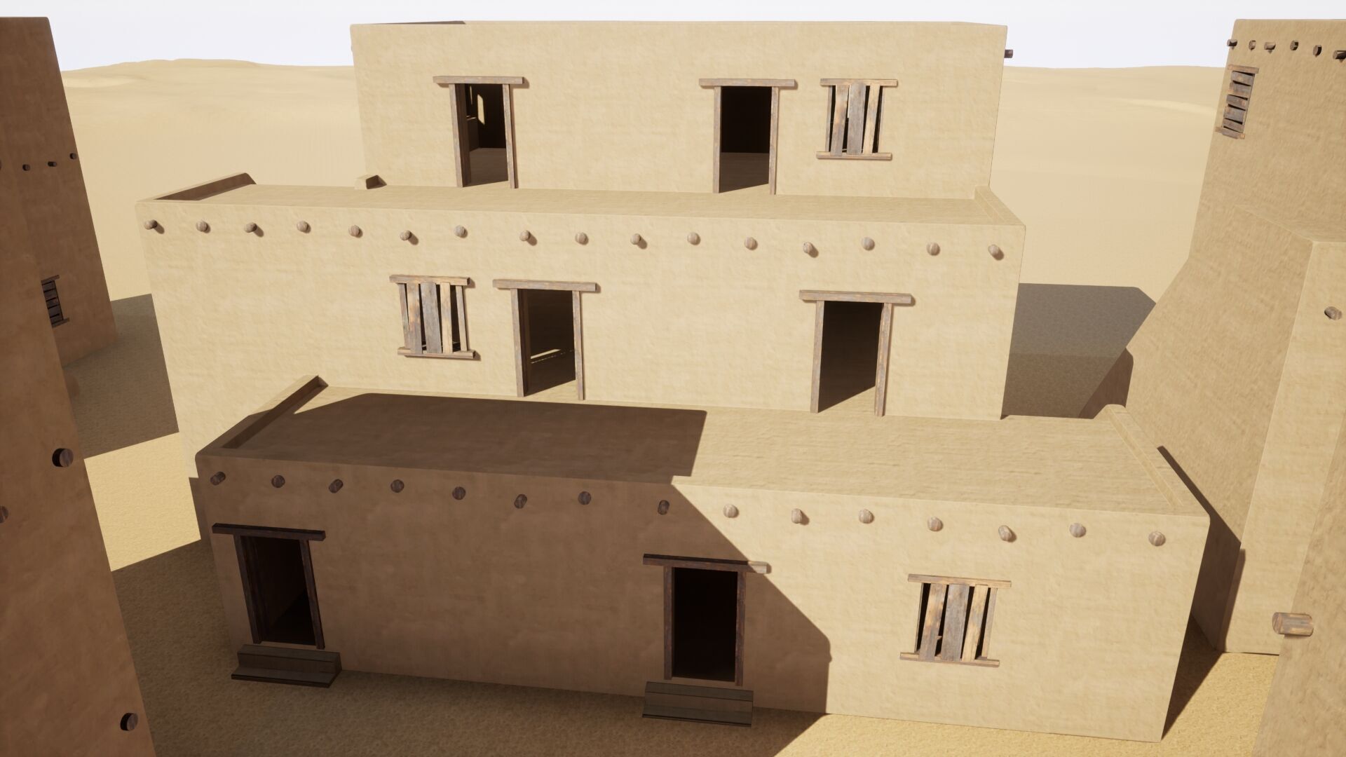 Ancient desert house Low-poly 3D model_12