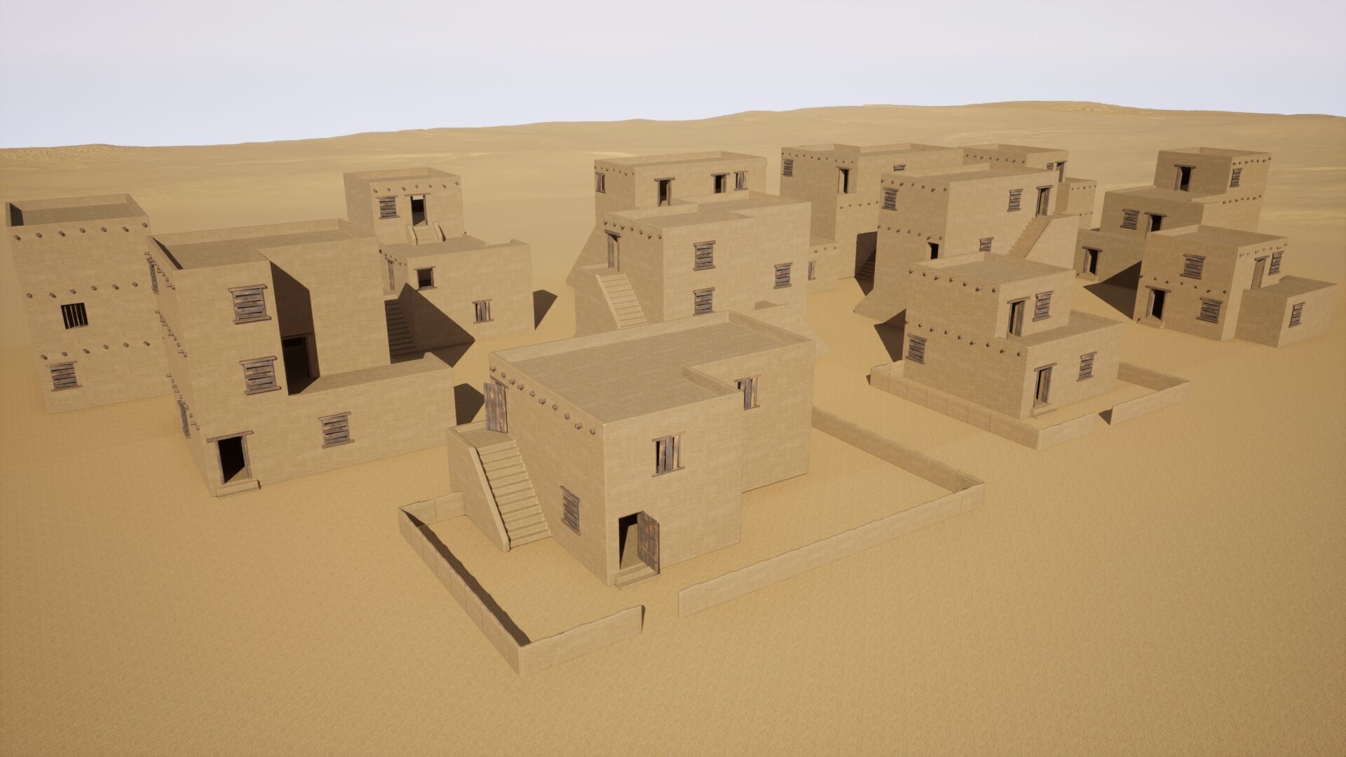 Ancient desert house Low-poly 3D model_2