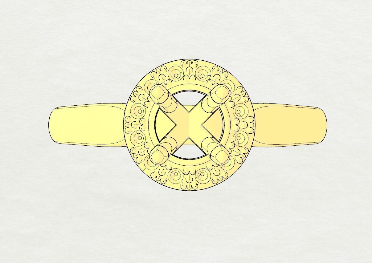 Ring Gem Halo 3D print model_2