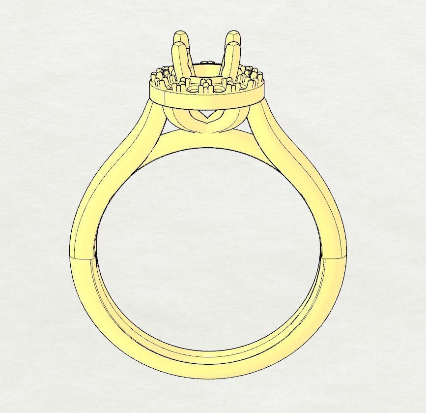 Ring Gem Halo 3D print model_3