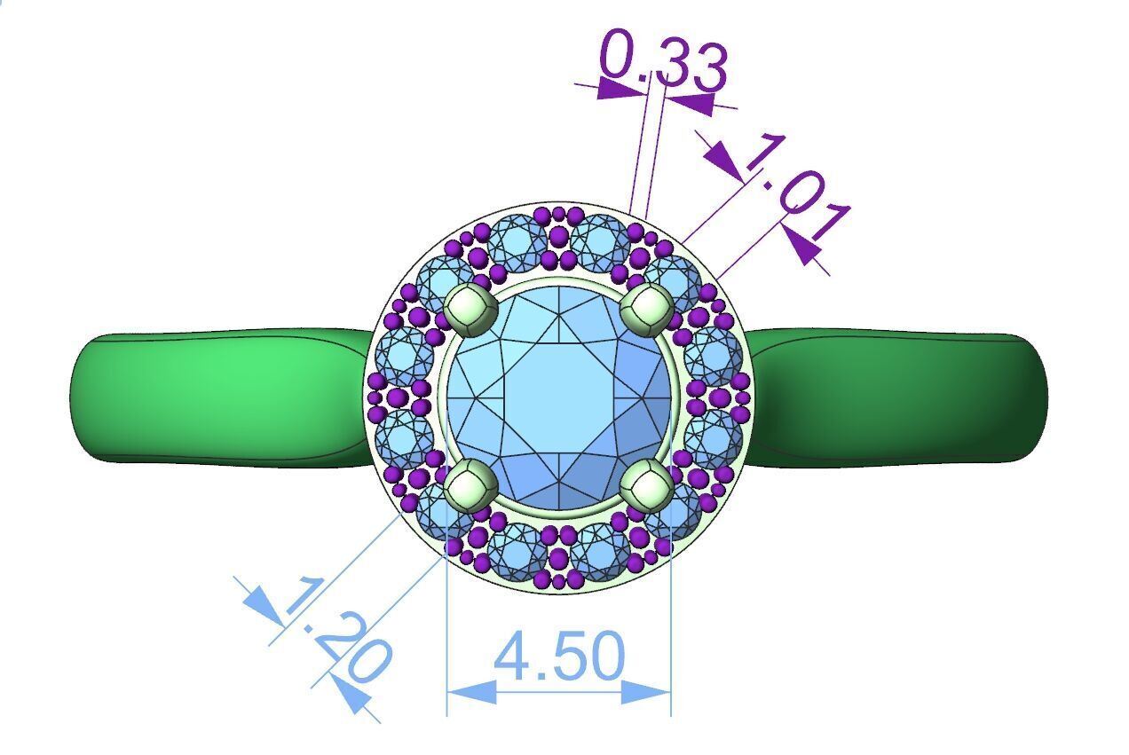 Ring Gem Halo 3D print model_7