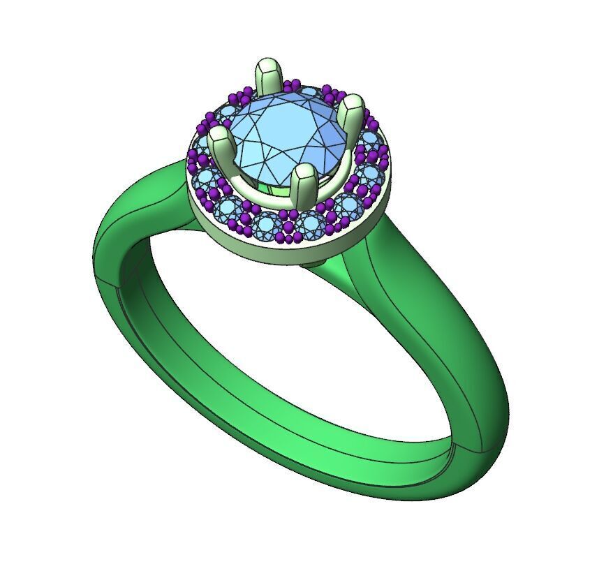 Ring Gem Halo 3D print model_9