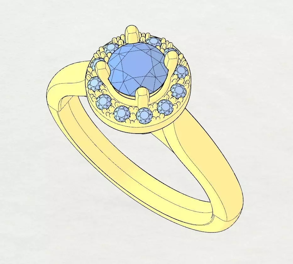 Ring Gem Halo 3D print model_0