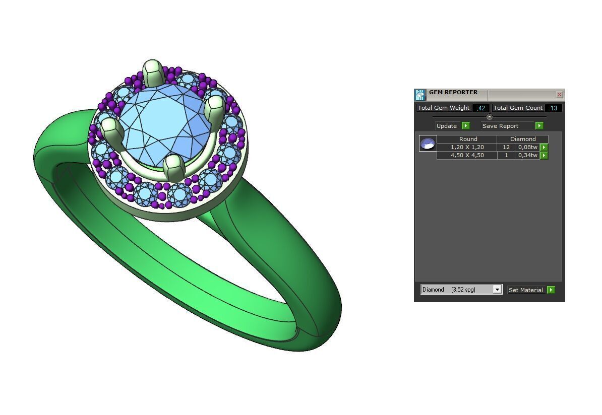 Ring Gem Halo 3D print model_5