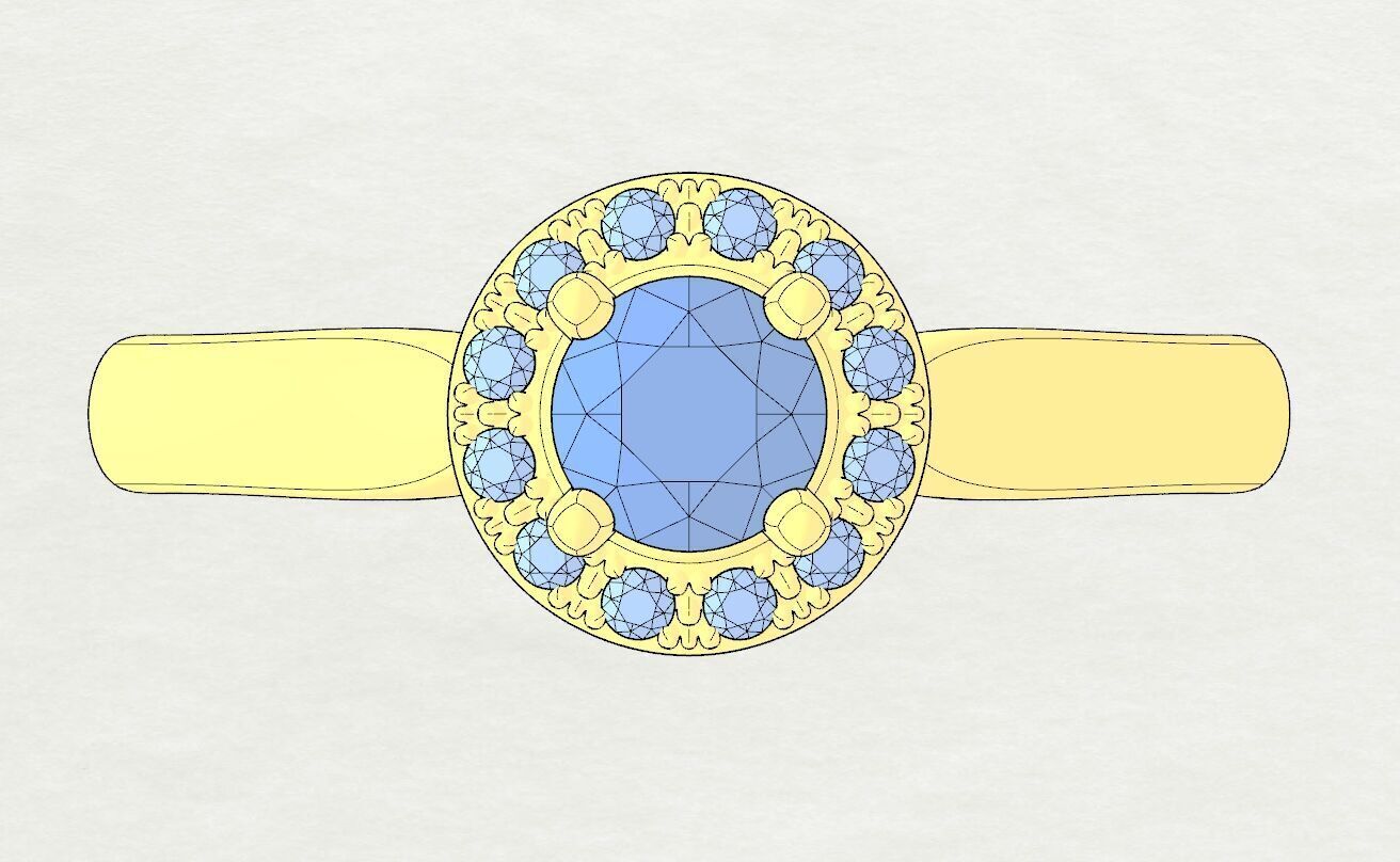 Ring Gem Halo 3D print model_1
