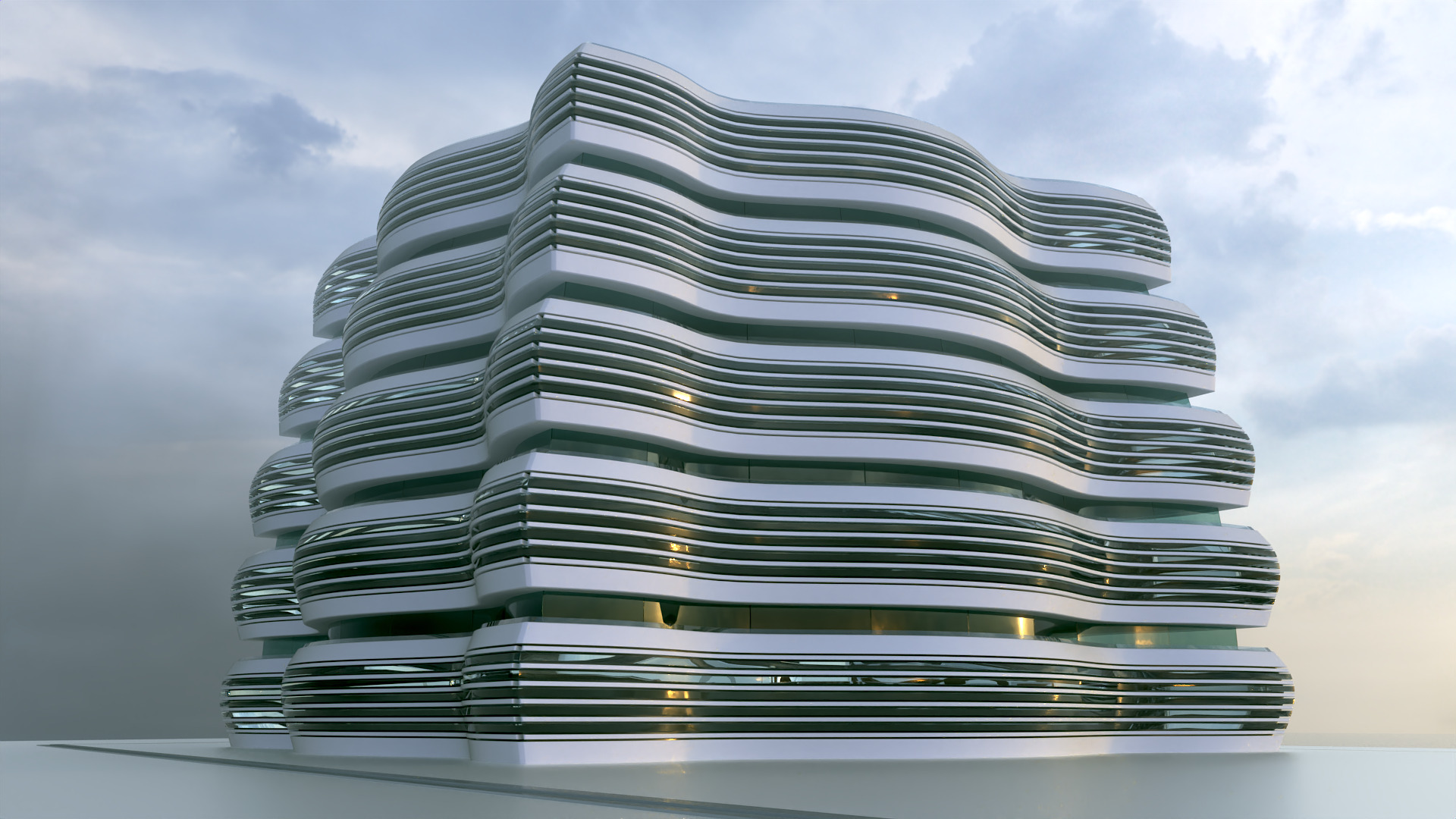 Futuristic Building Concept V2-08 3D model_2