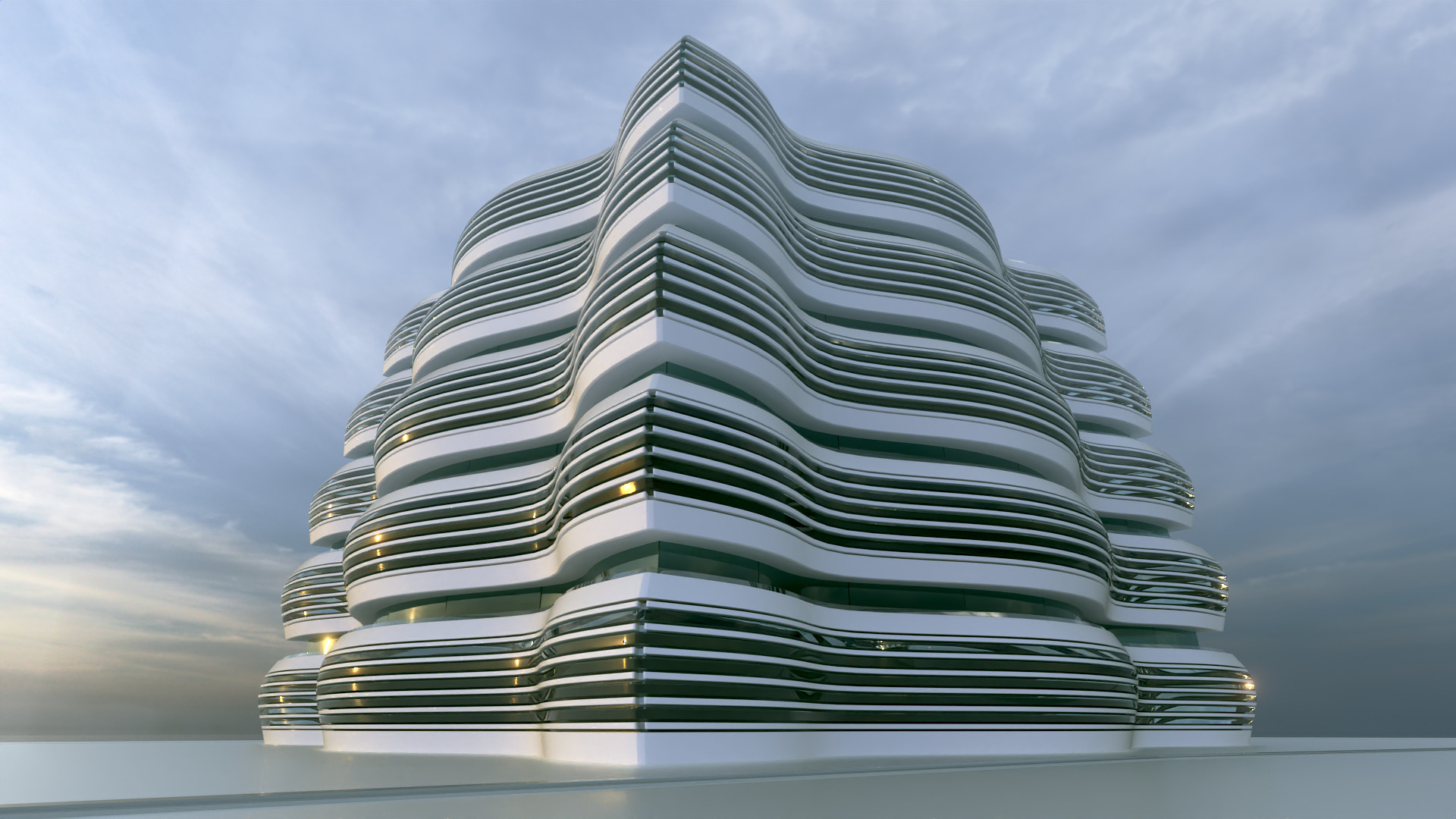 Futuristic Building Concept V2-08 3D model_4