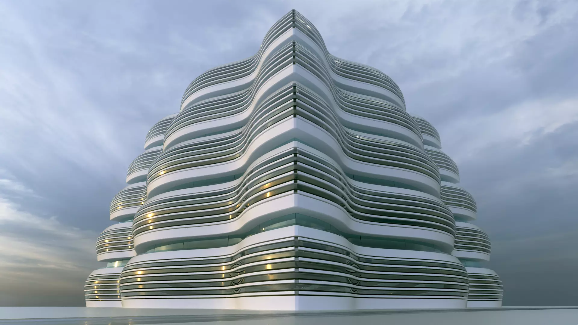 Futuristic Building Concept V2-08 3D model_0