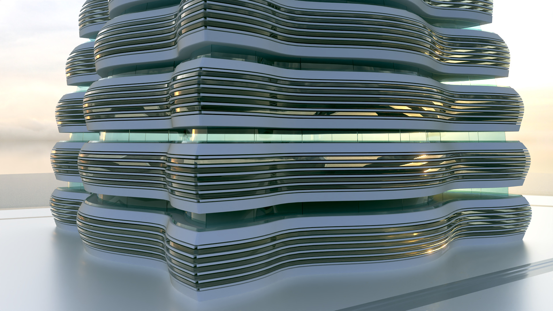 Futuristic Building Concept V2-08 3D model_6