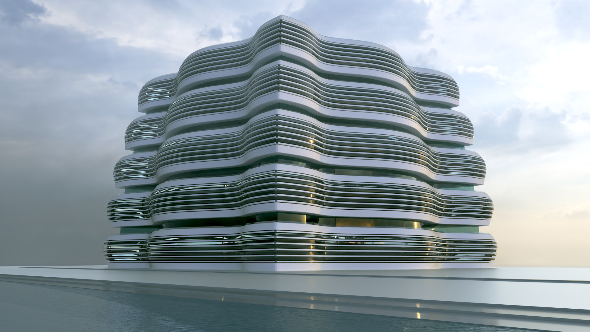 Futuristic Building Concept V2-08 3D model_1