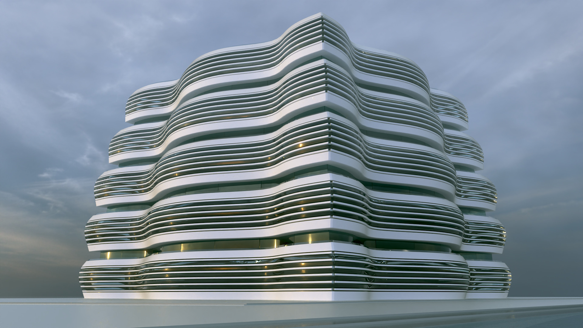 Futuristic Building Concept V2-08 3D model_3