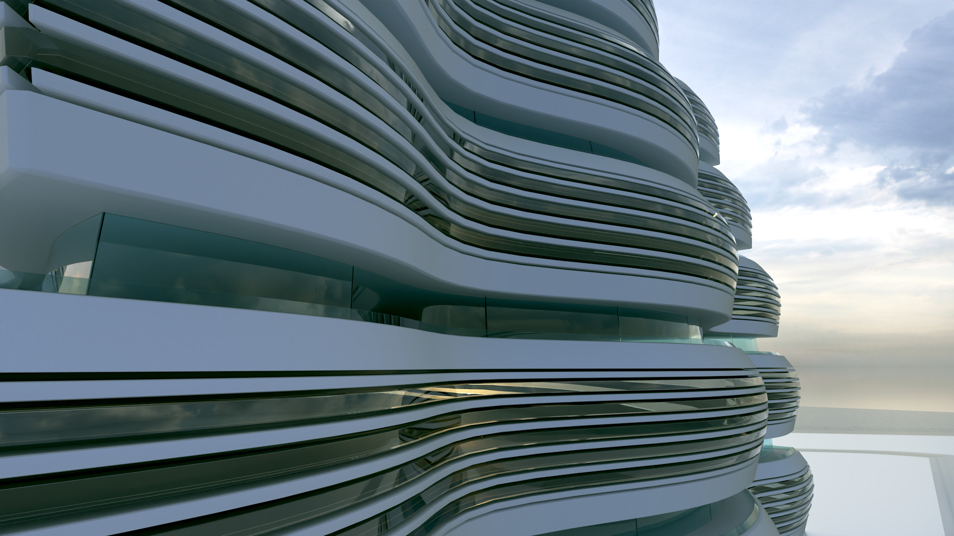 Futuristic Building Concept V2-08 3D model_7