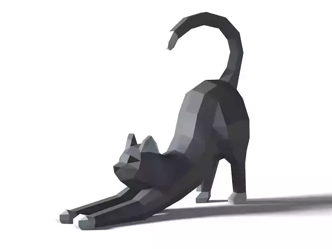Cat lowpoly stylized