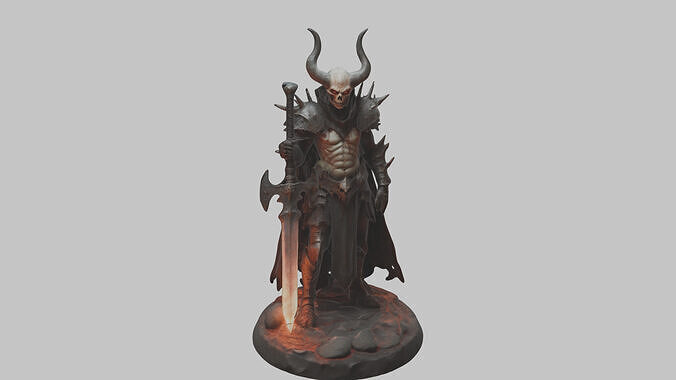 medieval Demon Lord Figure Low-poly 3D model