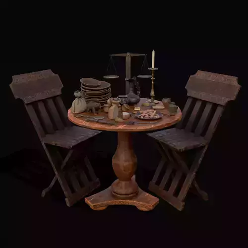 Small Round Cluttered Table