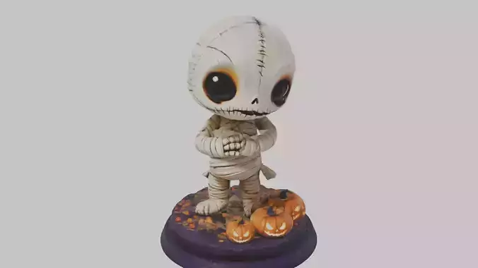 Cute Halloween Mummy Character 3D Model