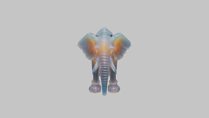 Crystal Elephant Low Poly Game Ready Low-poly 3D model