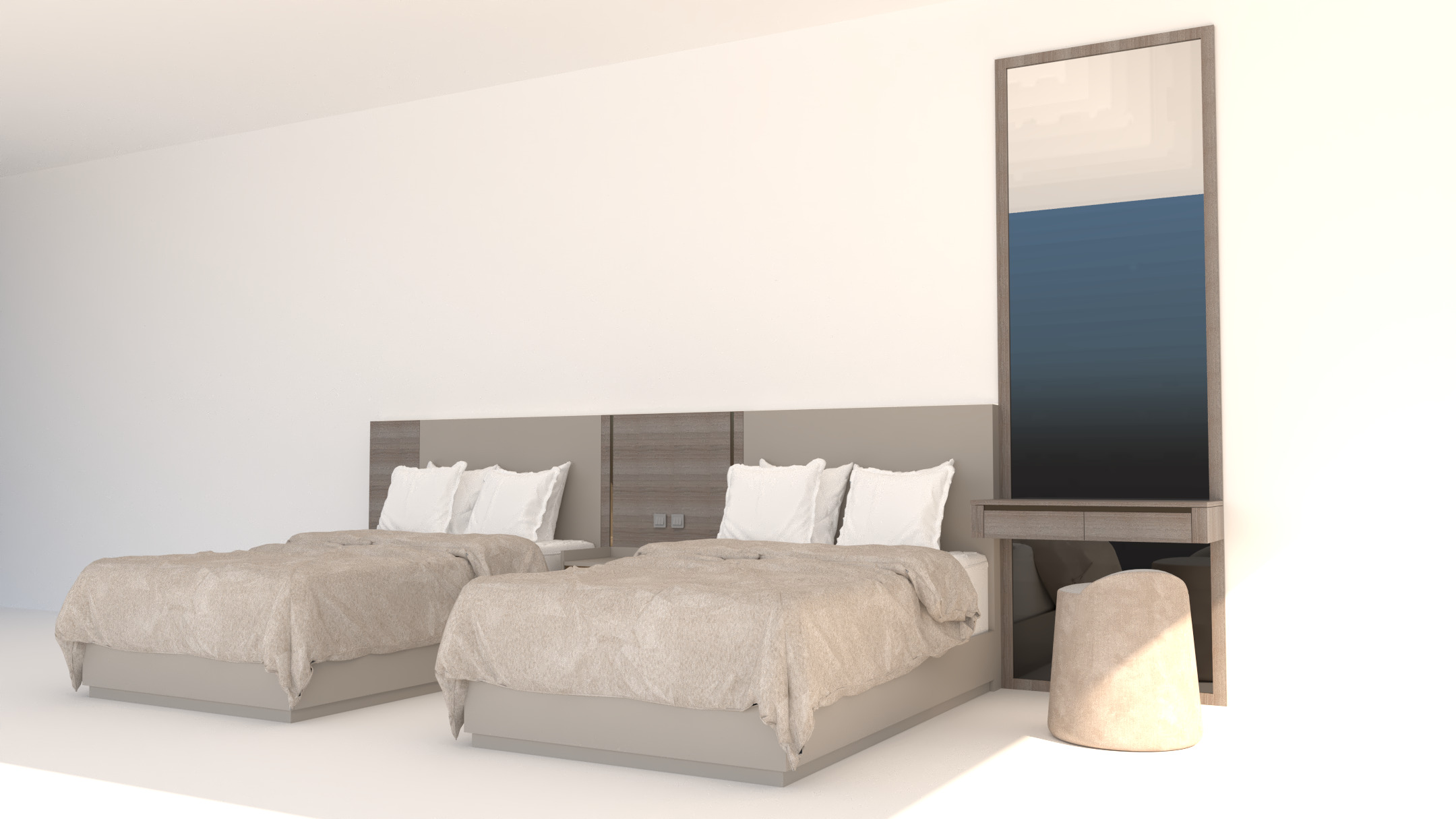 Hotel Line Nova Bed Set - twin 3D model_2