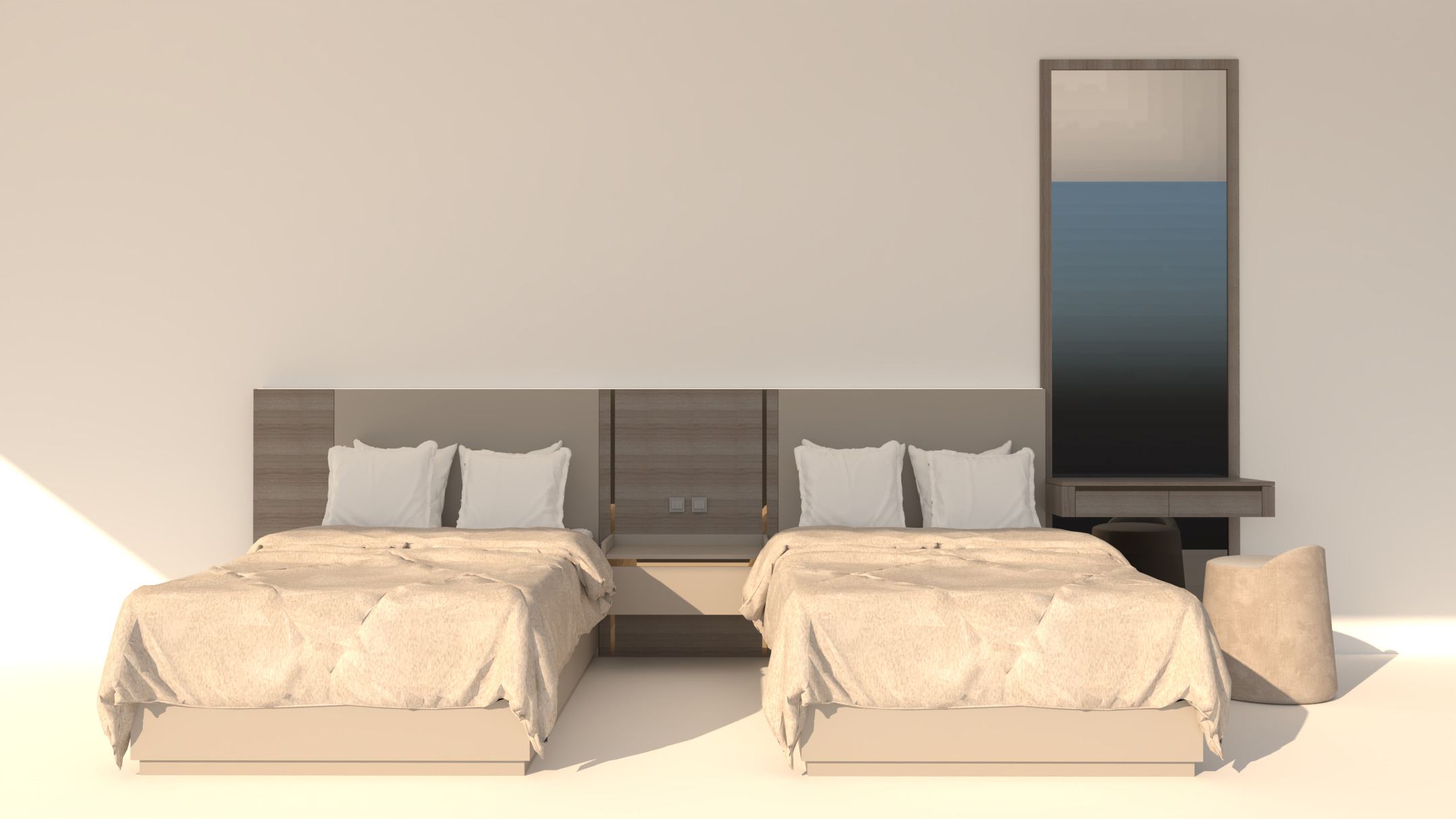 Hotel Line Nova Bed Set - twin 3D model_4