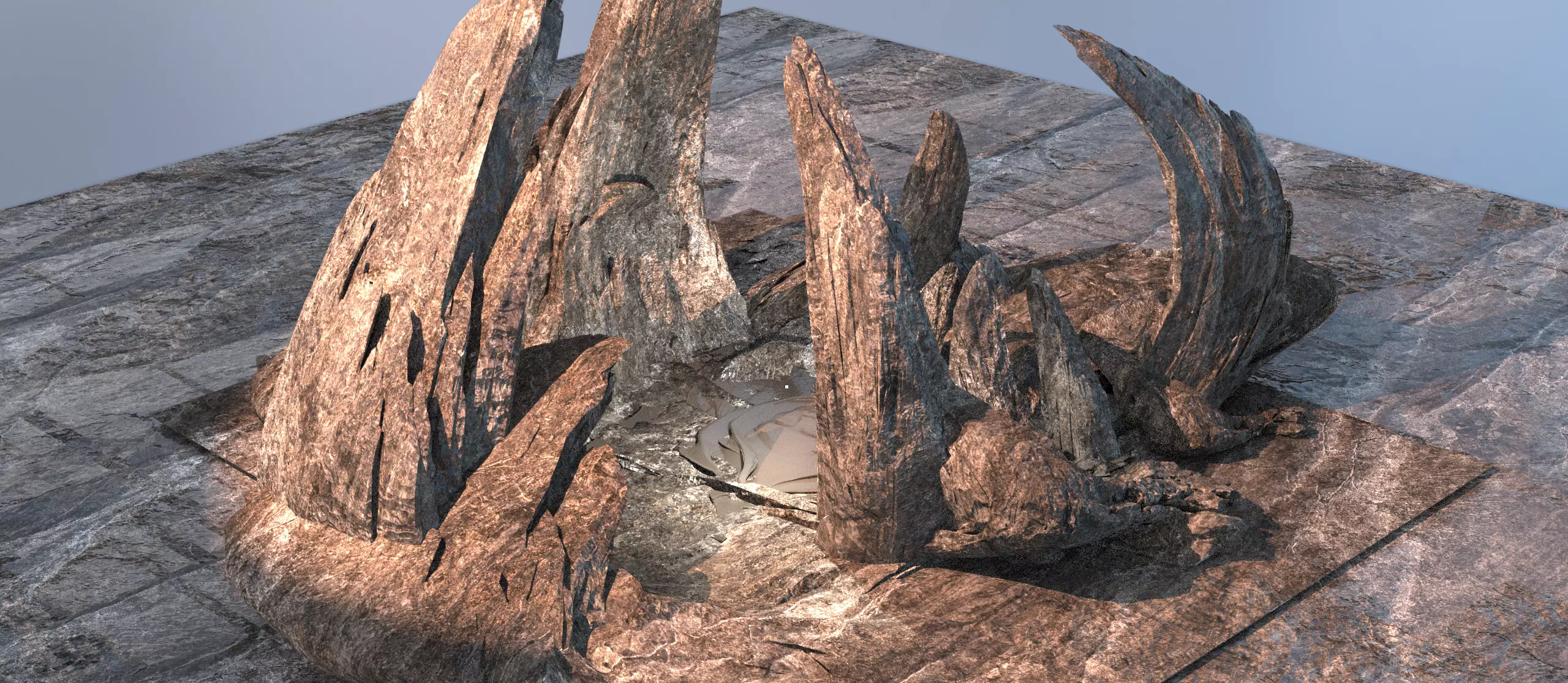 Persian desert Empress cliff  3D model_0