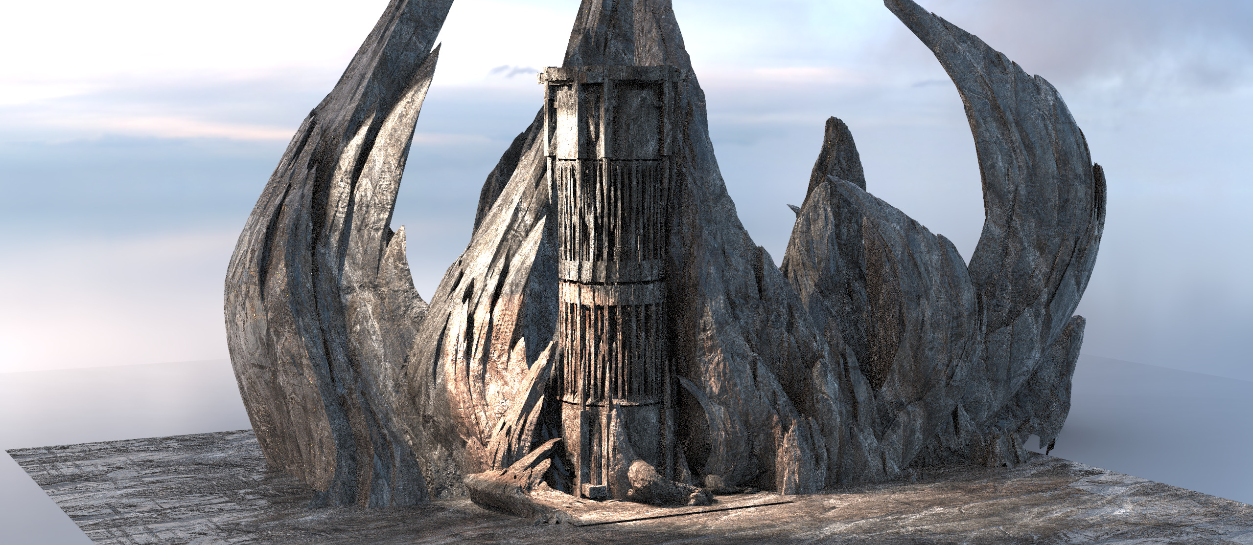 Persian desert Empress cliff  5 3D model_1