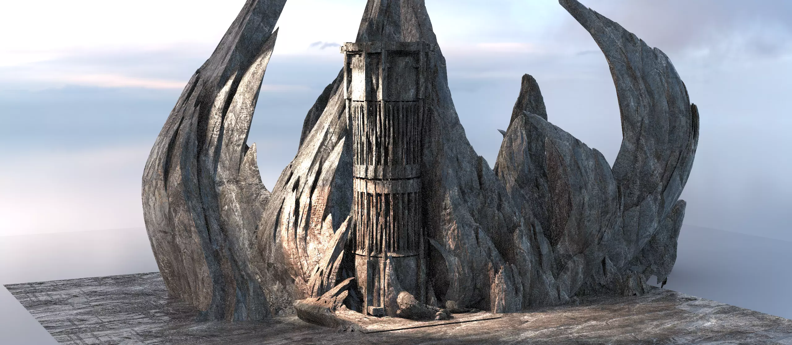 Persian desert Empress cliff  5 3D model_0