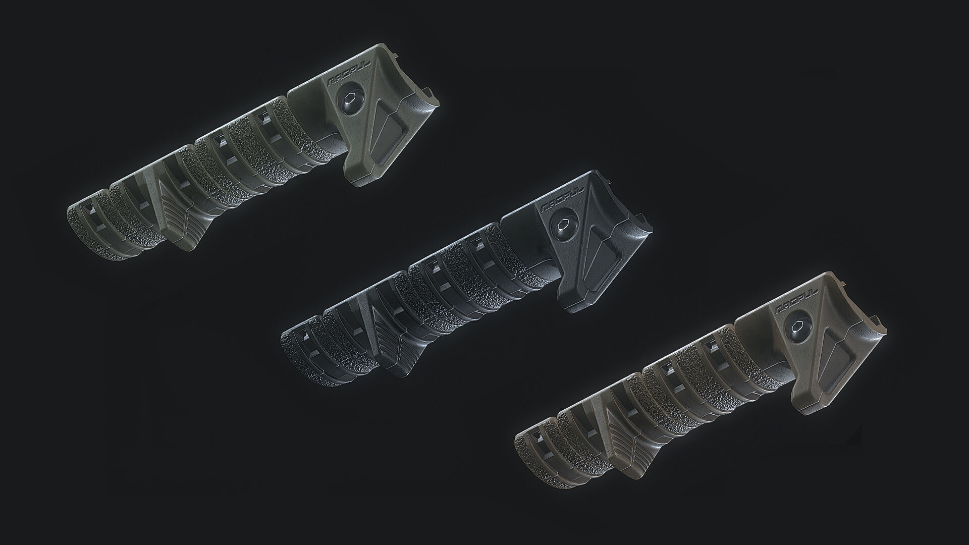 Magpul XTM Hand Stop Low-poly 3D model_1