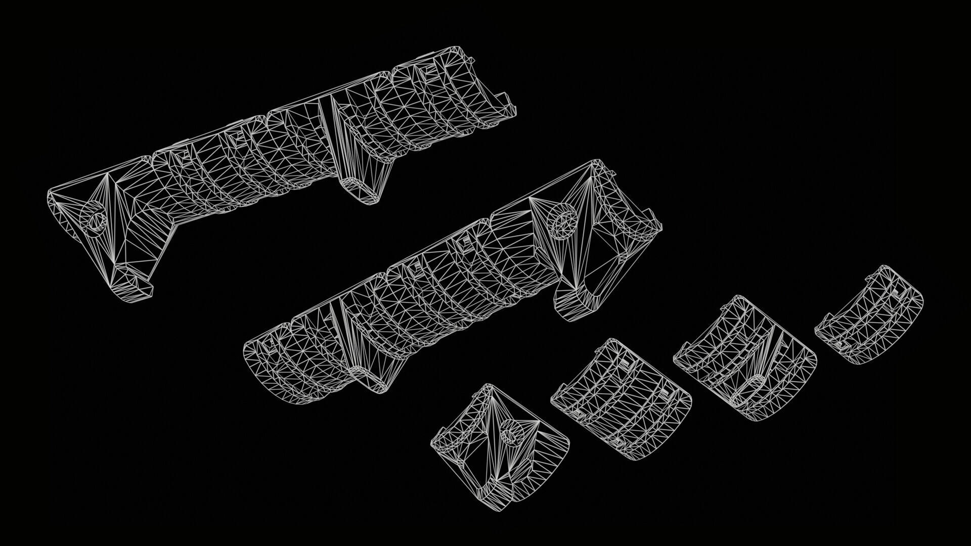 Magpul XTM Hand Stop Low-poly 3D model_3