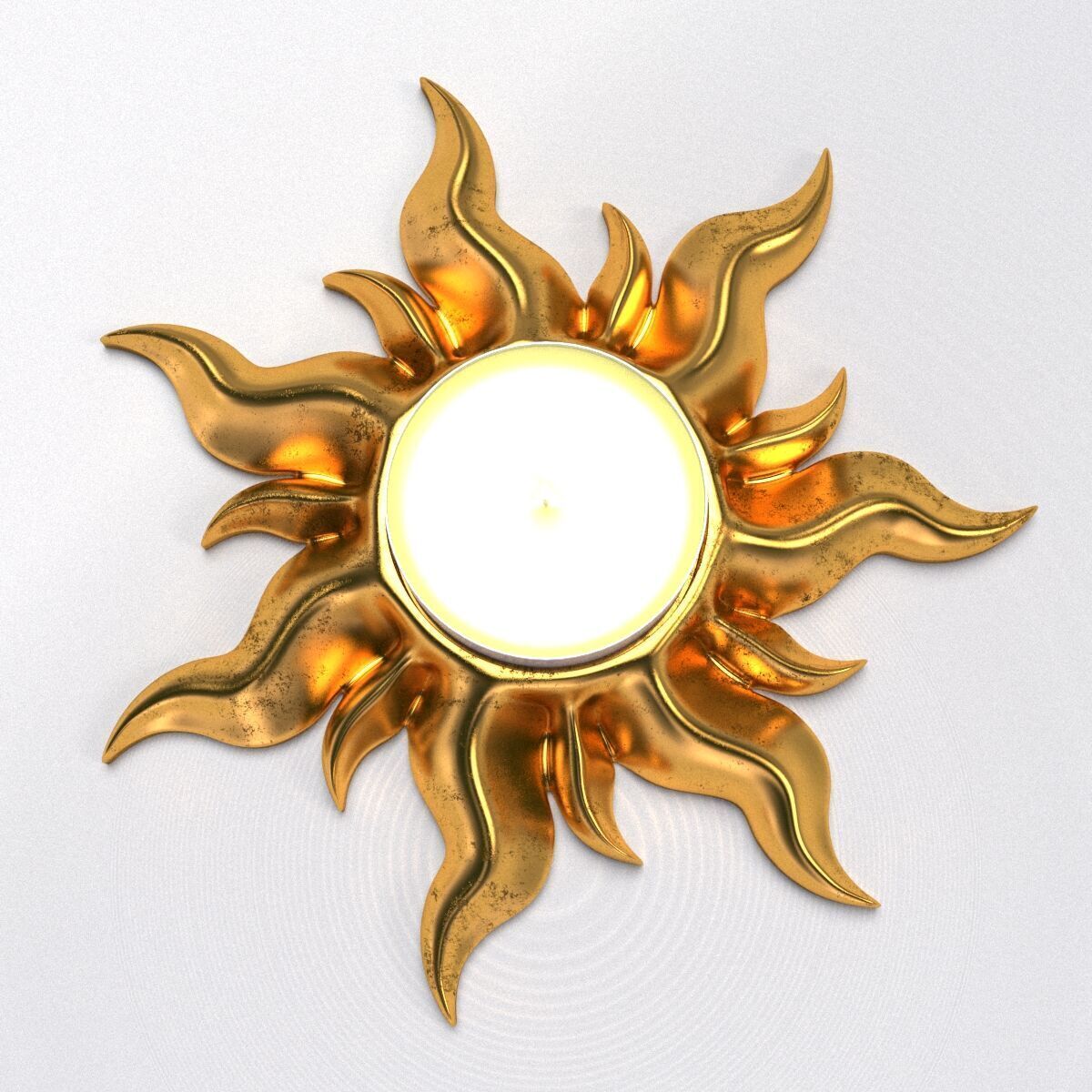 TANGLED SUN TEALIGHT HOLDER 3D print model_1