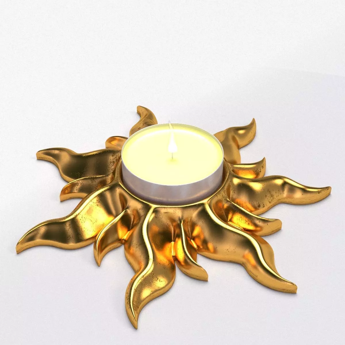 TANGLED SUN TEALIGHT HOLDER 3D print model_0