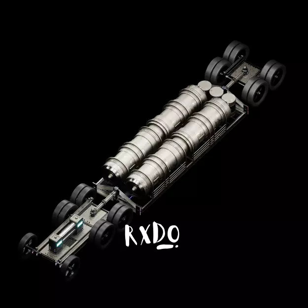 Futuristic trailer transport 3d assets  Low-poly 3D model_0