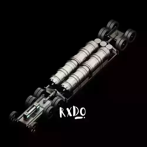 Futuristic trailer transport 3d assets  Low-poly 3D model