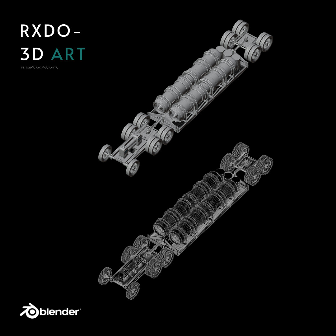 Futuristic trailer transport 3d assets  Low-poly 3D model_5