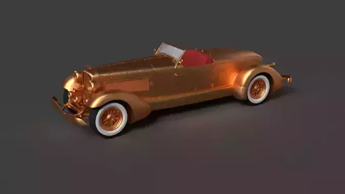 Golden vintage car  