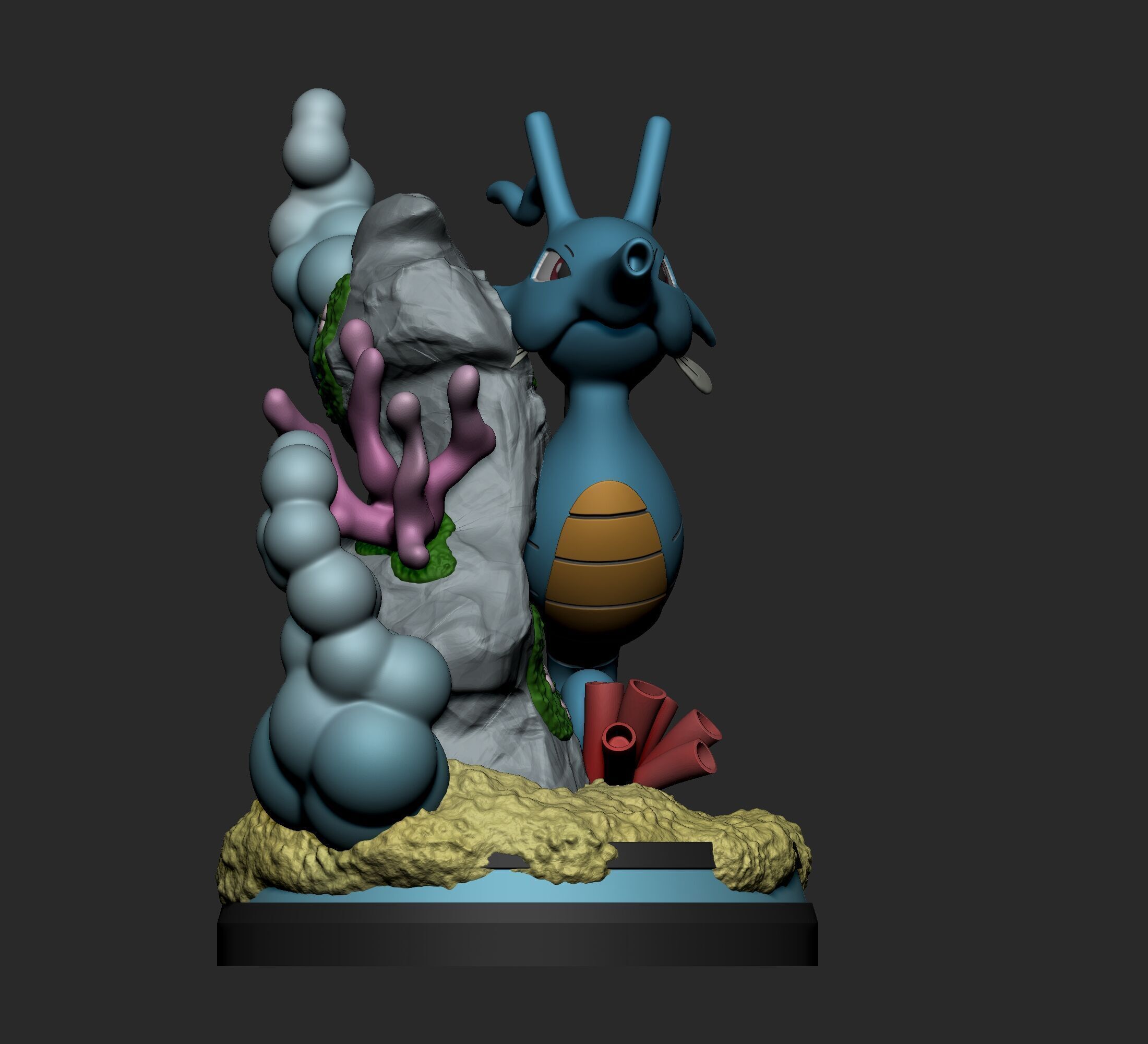 Pokemon - Horsea Seadra and Kingdra Figure 3D print model_15