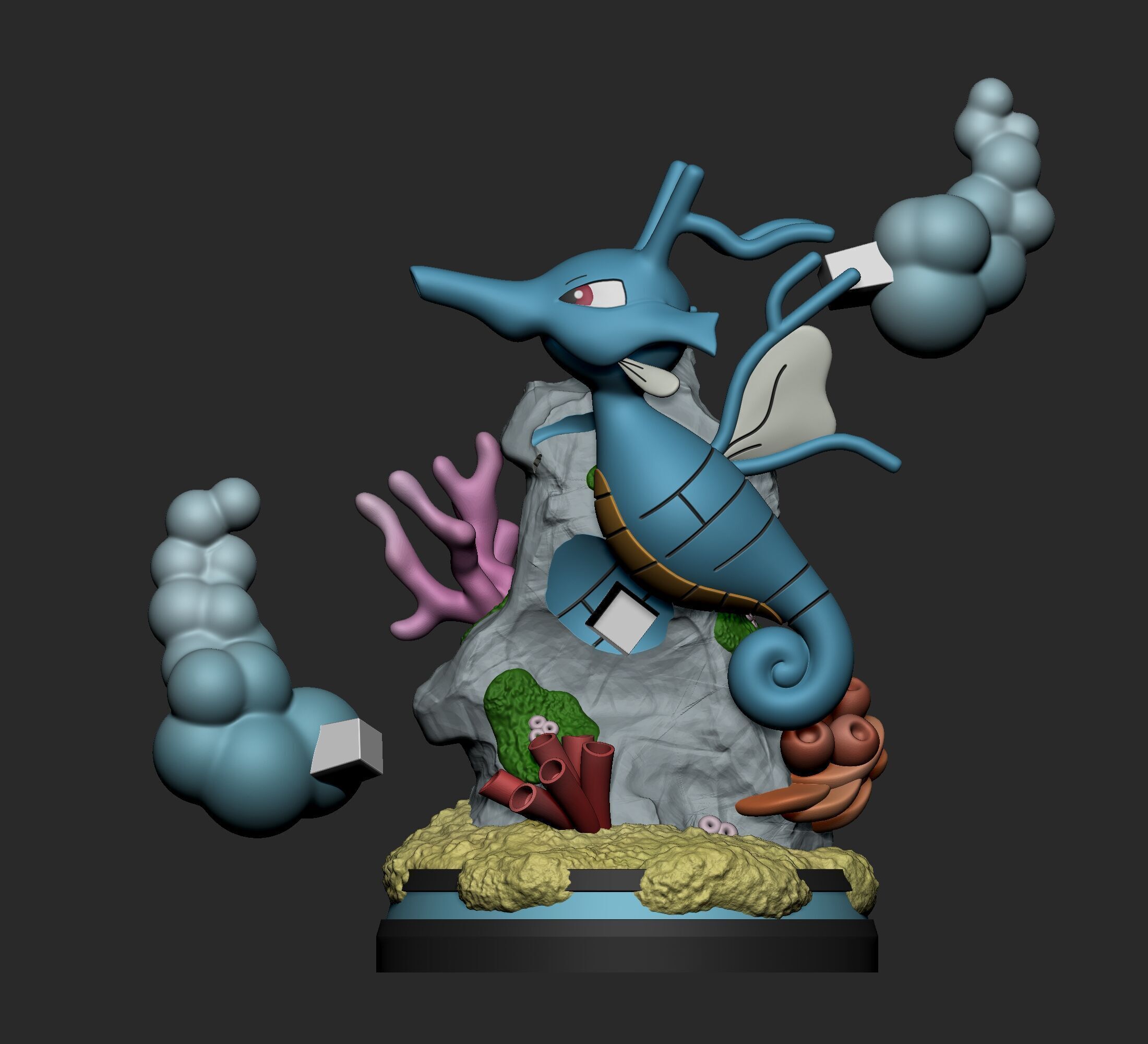 Pokemon - Horsea Seadra and Kingdra Figure 3D print model_18
