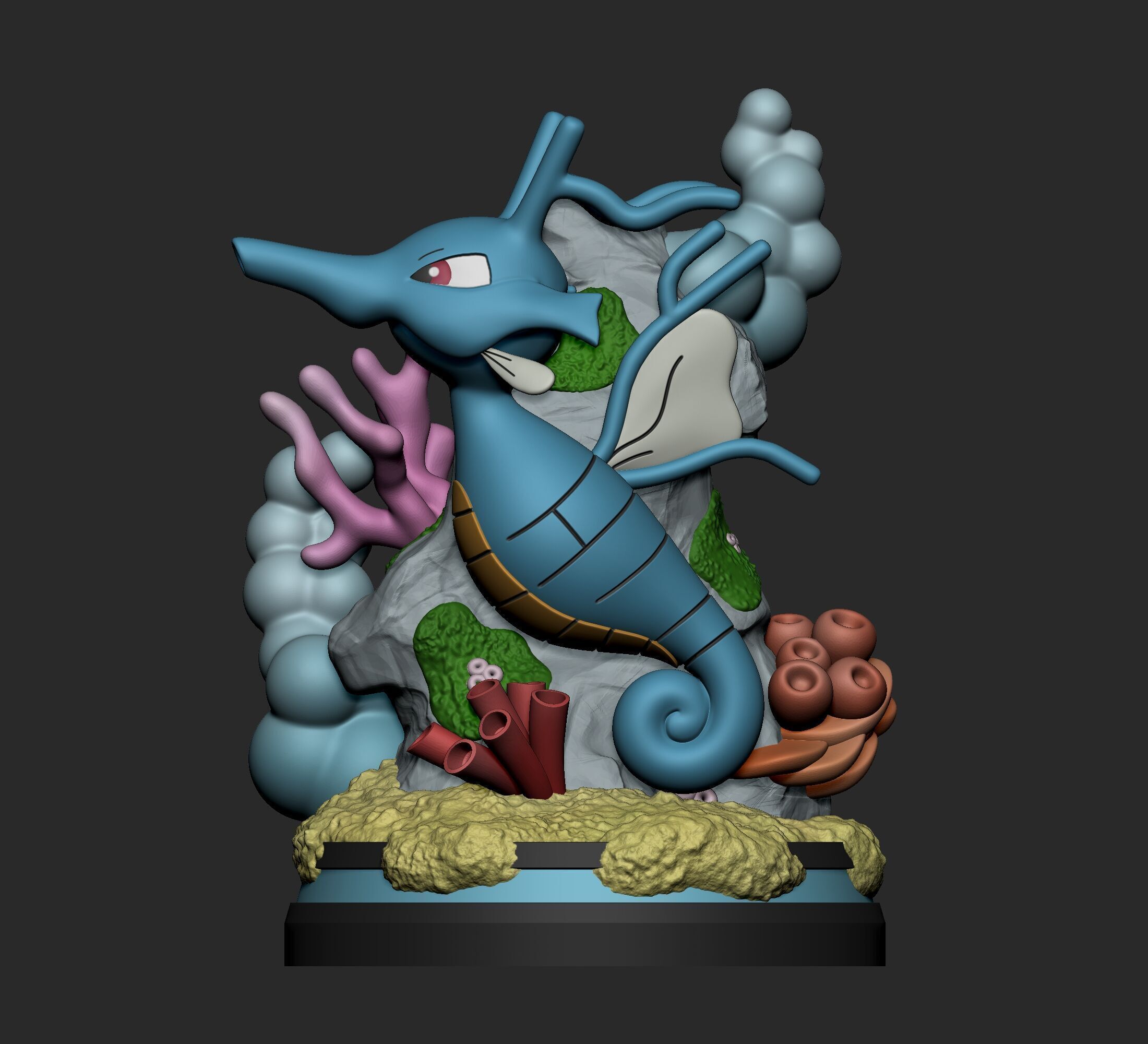 Pokemon - Horsea Seadra and Kingdra Figure 3D print model_14