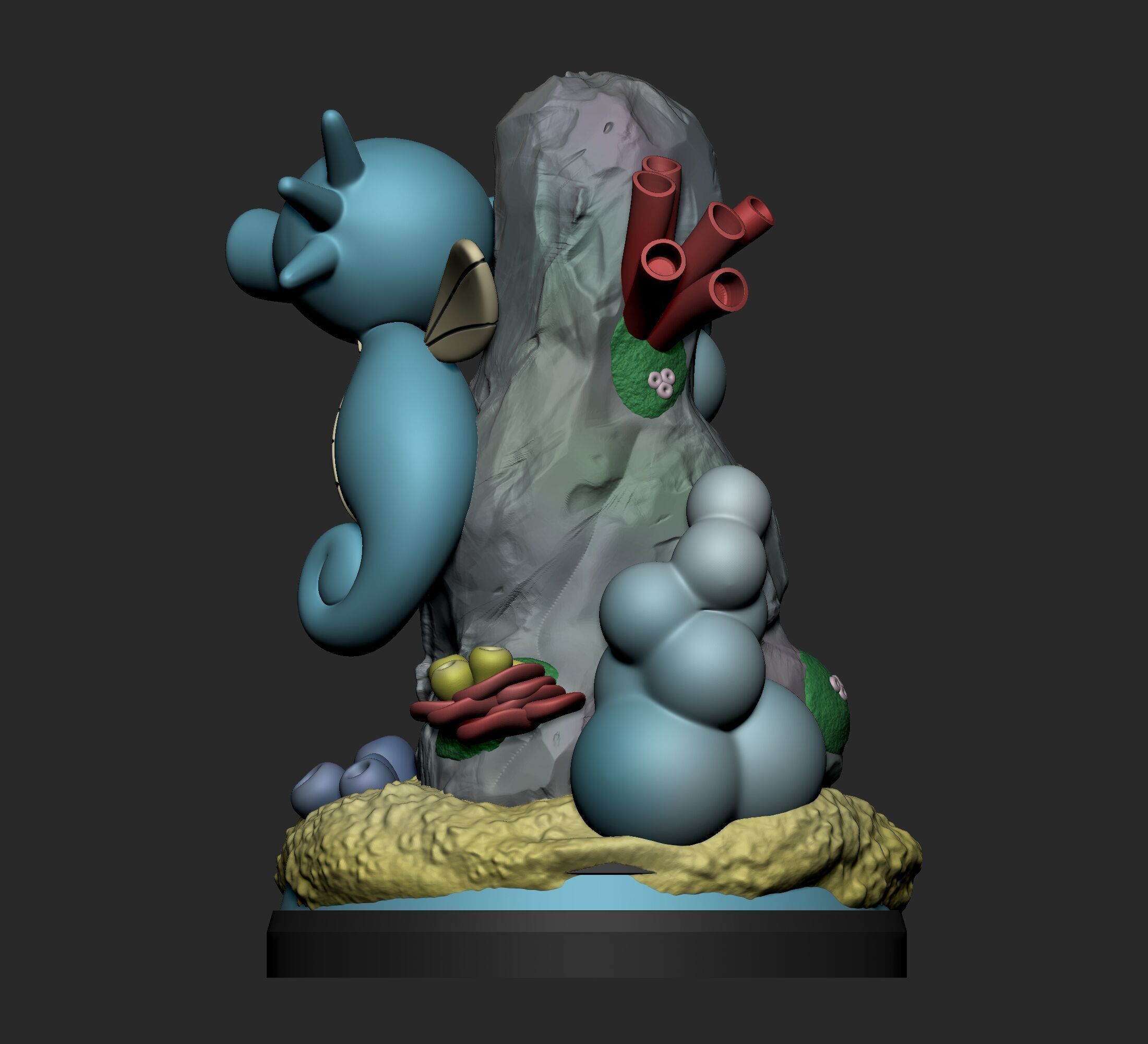 Pokemon - Horsea Seadra and Kingdra Figure 3D print model_5