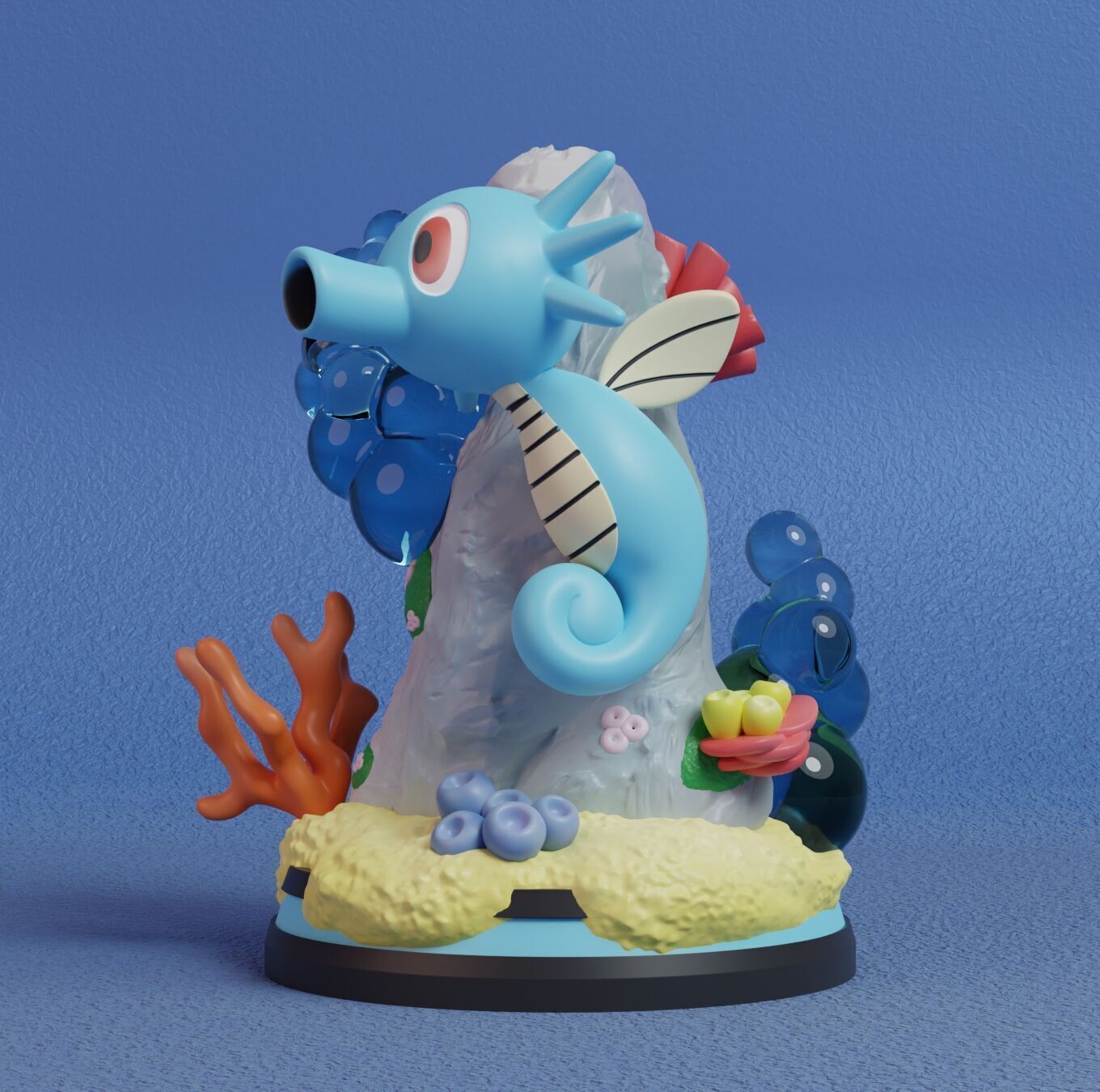 Pokemon - Horsea Seadra and Kingdra Figure 3D print model_1