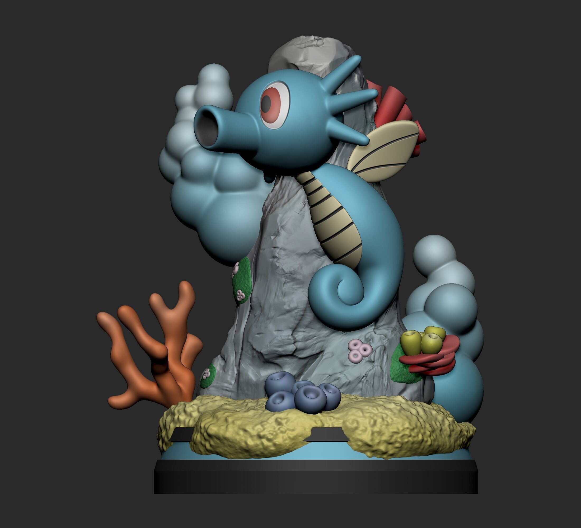 Pokemon - Horsea Seadra and Kingdra Figure 3D print model_2