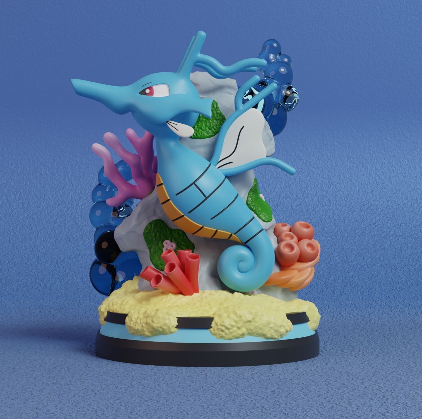 Pokemon - Horsea Seadra and Kingdra Figure 3D print model_13